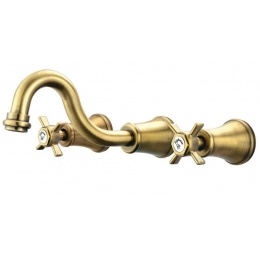 Смеситель для умывальника Elghansa PRAKTIC BRONZE двухвентильный, на борт столешницы