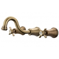 Смеситель для умывальника Elghansa PRAKTIC BRONZE двухвентильный, на борт столешницы