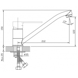 Смеситель для кухни ESKO Belgrade BD05 однорычажный, длинный поворотный излив