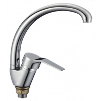 Смеситель для кухни Fmark FM4163, поворотный С-излив, однорычажный, хром