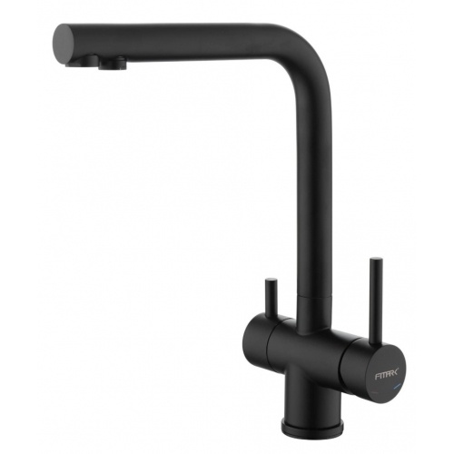 Смеситель для кухни Fmark, с выходом для фильтра, высокий Г-излив, черный купить в интернет магазине Санрай73