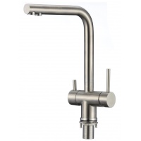 Смеситель для кухни Fmark, с выходом для фильтра, высокий Г-излив, сатин