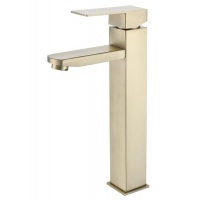 Смеситель для умывальника Fmark FS8111C, высокий излив, однорычажный, золото