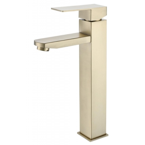 Смеситель для умывальника Fmark FS8111C, высокий излив, однорычажный, золото купить в интернет магазине Санрай73