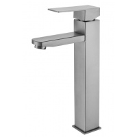 Смеситель для умывальника Fmark FS8111Q, высокий излив, однорычажный, графит