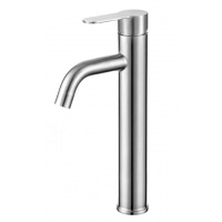 Смеситель для умывальника Fmark FS8211, высокий излив, однорычажный, сатин