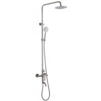 Душевая стойка Fmark FS8245, однорычажная, излив, тропический душ, лейка, штанга, хром