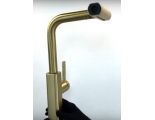 Смеситель для кухни Fmark FS8266C, высокий выдвижной излив, однорычажный, матовое золото