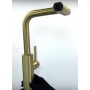 Смеситель для кухни Fmark FS8266C, высокий выдвижной излив, однорычажный, матовое золото