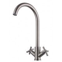 Смеситель для кухни Fmark FS8432, высокий излив, двухвентильный, сатин