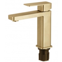 Смеситель для умывальника Fmark FS8701C, средний Г-излив, однорычажный, матовое золото