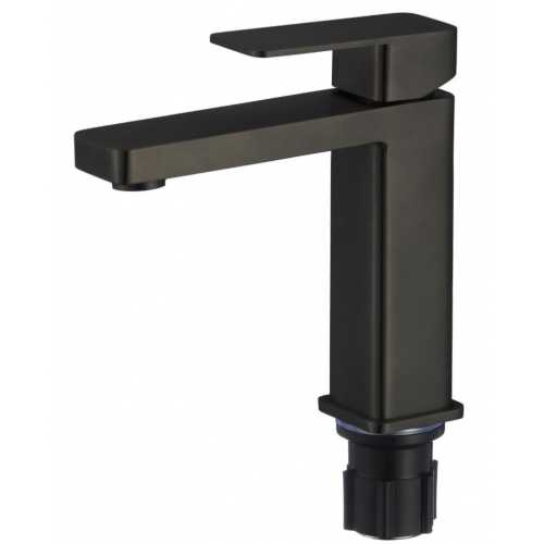 Смеситель для умывальника Fmark FS8701H, средний Г-излив, однорычажный, матовый черный купить в интернет магазине Санрай73