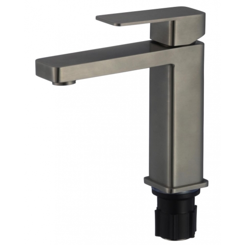 Смеситель для умывальника Fmark FS8701Q, средний Г-излив, однорычажный, графит купить в интернет магазине Санрай73