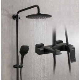 Душевая система GAPPO Aventador G2450 поворотный излив, тропический душ, штанга, ручной душ, черный