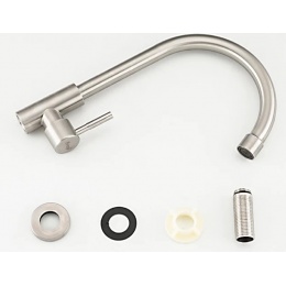 Кран-моно Frap 41899-6 нержавеющая сталь, рычажный, высокий излив