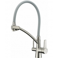 Смеситель для кухни GAPPO G4398, с подключением питьевого фильтра, гибкий излив, сатин, серый