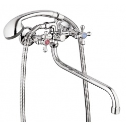 Смеситель для ванны G-Lauff JMX7-A605, с ручной лейкой, двухвентильный, длинный излив