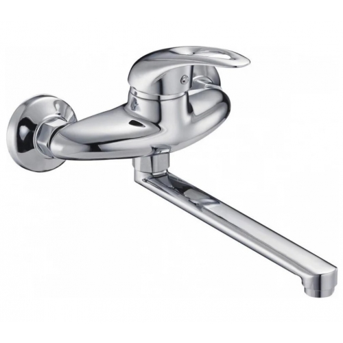 Смеситель для кухни G-Lauf KLO12-A048, настенный, однорычажный, нижний длинный излив купить в интернет магазине Санрай73