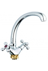 Смеситель для кухни Glauf QTZ4-B856, двухвентильный, хром
