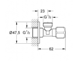Вентиль угловой 1/2" Grohe универсальный, хром