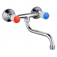 Смеситель для кухни Казань настенный, нижний S-излив