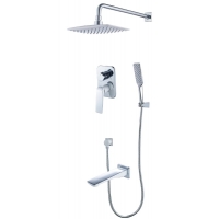 Душевой комплект Lemark Allegro LM5922CW, встраиваемый, однорычажный, излив, тропический душ, лейка