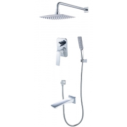 Душевой комплект Lemark Allegro LM5922CW, встраиваемый, однорычажный, излив, тропический душ, лейка