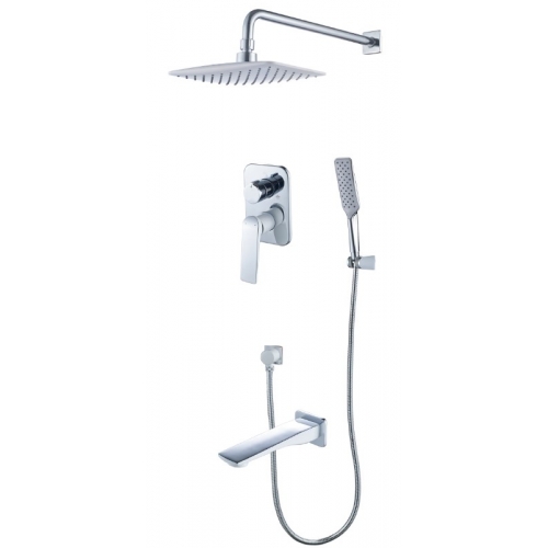 Душевой комплект Lemark Allegro LM5922CW, встраиваемый, однорычажный, излив, тропический душ, лейка купить в интернет магазине Санрай73