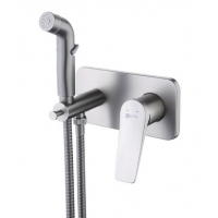 Смеситель с гигиеническим душем Lemark Bronx LM3720GM, встраиваемый, графит