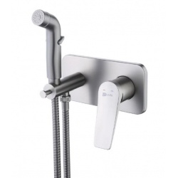 Смеситель с гигиеническим душем Lemark Bronx LM3720GM, встраиваемый, графит