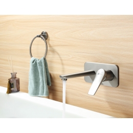 Смеситель для раковины Lemark Bronx LM3726GM, встраиваемый с внутренней частью, графит