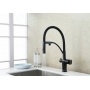 Смеситель для кухни Lemark Bronx LM3761BL, с выходом для фильтра, высокий гибкий излив, черный