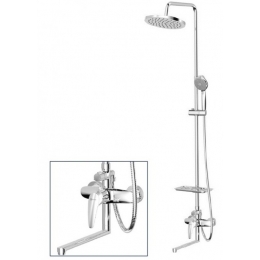 Душевая система Lemark Linara LM0462CF, однорычажная, излив, тропический душ, штанга, лейка