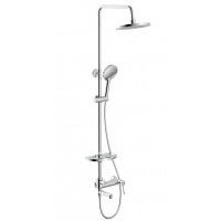 Душевая система Lemark Minima LM3862C, однорычажная, излив, тропический душ, лейка, штанга, полочка