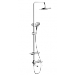 Душевая система Lemark Minima LM3862C, однорычажная, излив, тропический душ, лейка, штанга, полочка