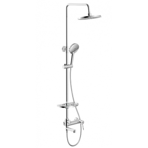 Душевая система Lemark Minima LM3862C, однорычажная, излив, тропический душ, лейка, штанга, полочка купить в интернет магазине Санрай73