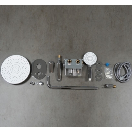 Душевой комплект Lemark Verba LM11422C, встраиваемый, однорычажный, излив, тропический душ, лейка