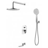 Душевой комплект Lemark Verba LM11422C, встраиваемый, однорычажный, излив, тропический душ, лейка