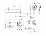 Душевой комплект Lemark Yeti LM7822C термостатический, встраиваемый, тропический душ, излив, лейка