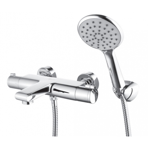 Смеситель для ванны Lemark Yeti LM7832C, термостатический, короткий излив, ручной душ купить в интернет магазине Санрай73