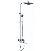 Душевая система Lemark Tropic LM7004СS, однорычажный, короткий излив, тропический душ, штанга, лейка