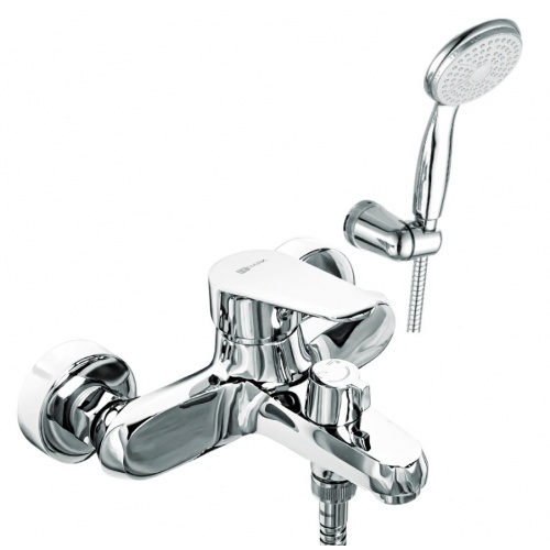 Смеситель для ванны Lemark Point LM0314C, однорычажный, короткий излив, с ручной лейкой, хром купить в интернет магазине Санрай73