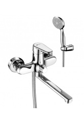 Смеситель для ванны Lemark Point LM0317C, однорычажный, длинный излив, ручная лейка