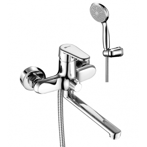 Смеситель для ванны Lemark Point LM0317C, однорычажный, длинный излив, ручная лейка купить в интернет магазине Санрай73