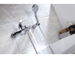 Смеситель для ванны Lemark Linara LM0414C, однорычажный, короткий излив, с ручной лейкой, хром
