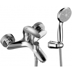 Смеситель для ванны Lemark Linara LM0414C, однорычажный, короткий излив, с ручной лейкой, хром