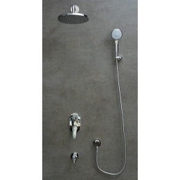 Душевой комплект Lemark Linara LM0422C, встраиваемый, однорычажный, излив, тропический душ, лейка