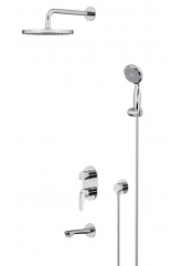 Душевой комплект Lemark Linara LM0422C, встраиваемый, однорычажный, излив, тропический душ, лейка