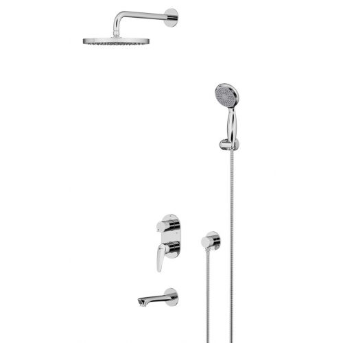 Душевой комплект Lemark Linara LM0422C, встраиваемый, однорычажный, излив, тропический душ, лейка купить в интернет магазине Санрай73