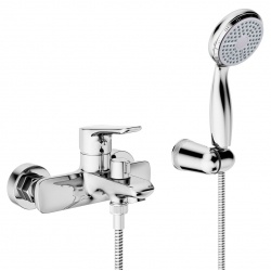 Смеситель для ванны Lemark Selena LM0812C, однорычажный, короткий излив, с ручной лейкой, хром